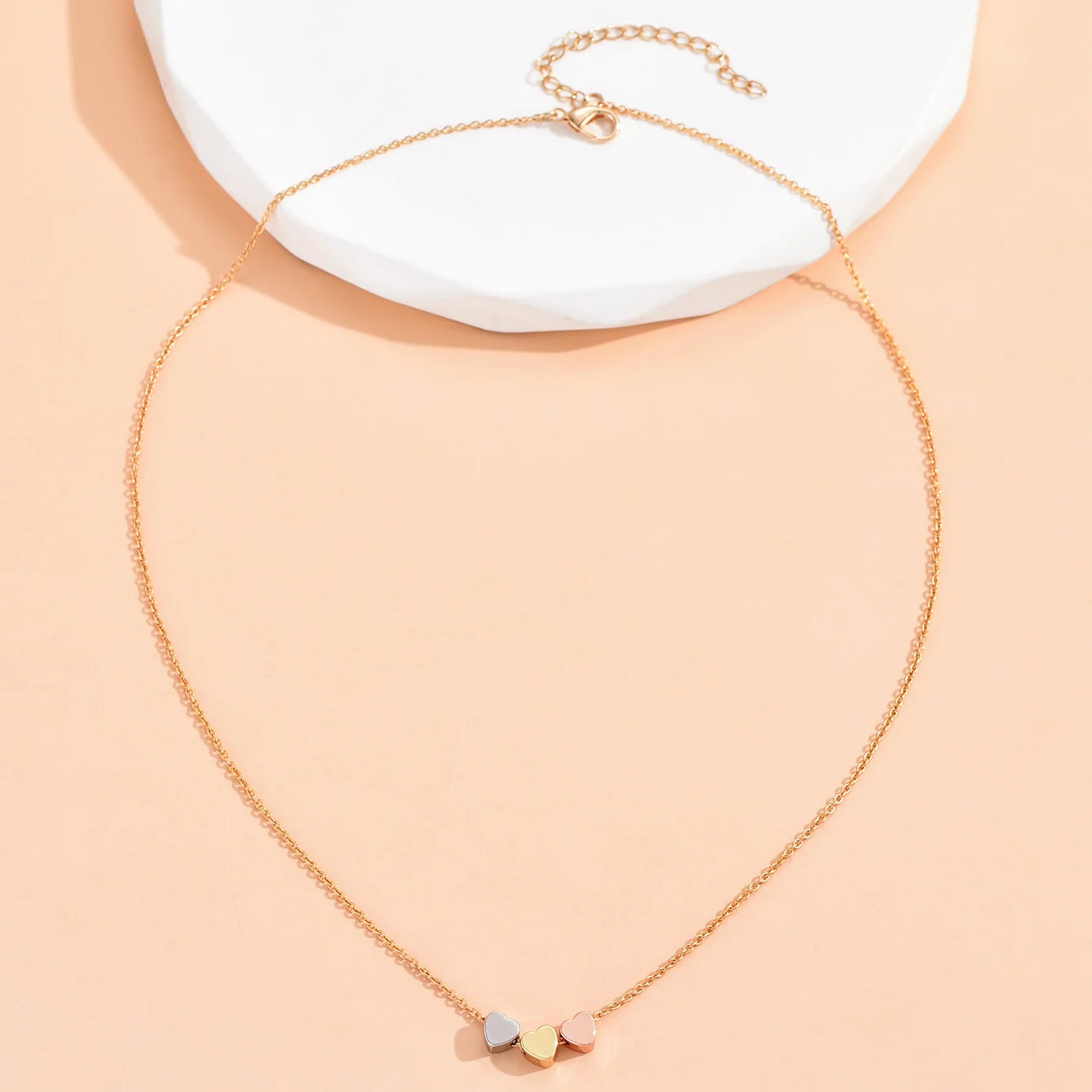 Tricolor Heart Necklace