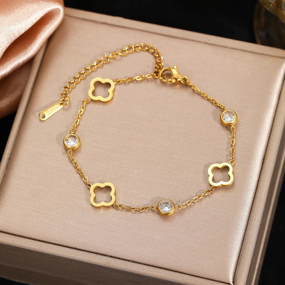 The Gilded Clover Bracelet